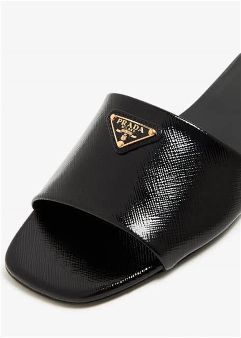 prada saffiano patent leather wedge skate shoes|Shoes .